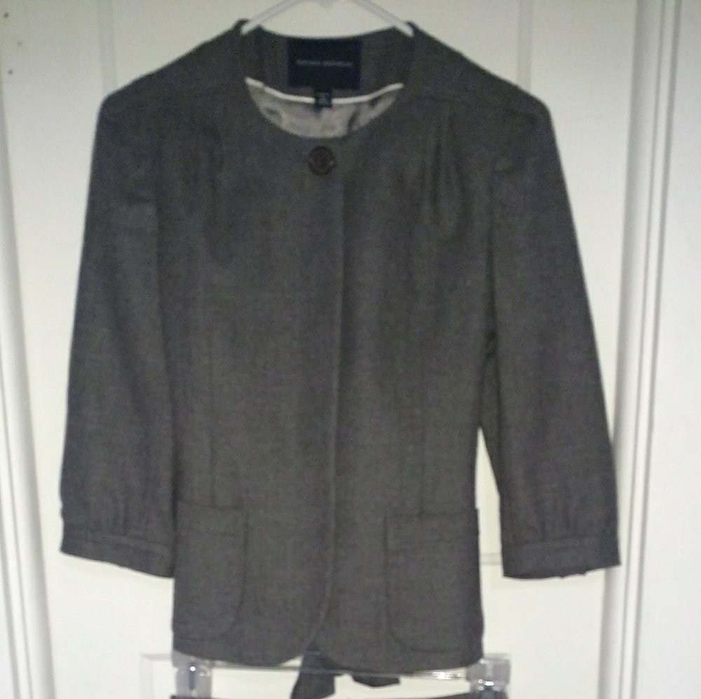 Nwot wool $400 Banana Republic grey skirt suit